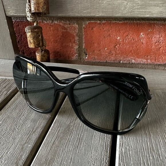 Tom ford Anouk 02 Sunglasses 60-16 Black Silver with Blue Gradient UV Fade NWT - Picture 8 of 17